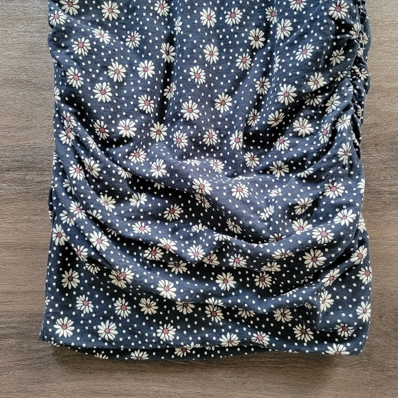 Anthropologie Sundry Navy Daisy Ruched Racerback Tank Dress Size 1/Small - Picture 2 of 10